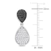 Thumbnail Image 1 of Black & White Diamond Drop Earrings 3/4 ct tw Round 14K White Gold