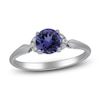 Thumbnail Image 1 of Natural Tanzanite & Diamond Engagement Ring 1/20 ct tw 14K White Gold