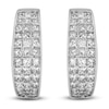 Thumbnail Image 1 of Princess-Cut Diamond Hoop Earrings 2-7/8 ct tw 14K White Gold