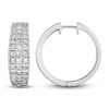 Thumbnail Image 2 of Princess-Cut Diamond Hoop Earrings 2-7/8 ct tw 14K White Gold