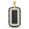 Thumbnail Image 1 of Men's Black & White Diamond Dog Tag Charm 1-3/4 ct tw 10K Yellow Gold