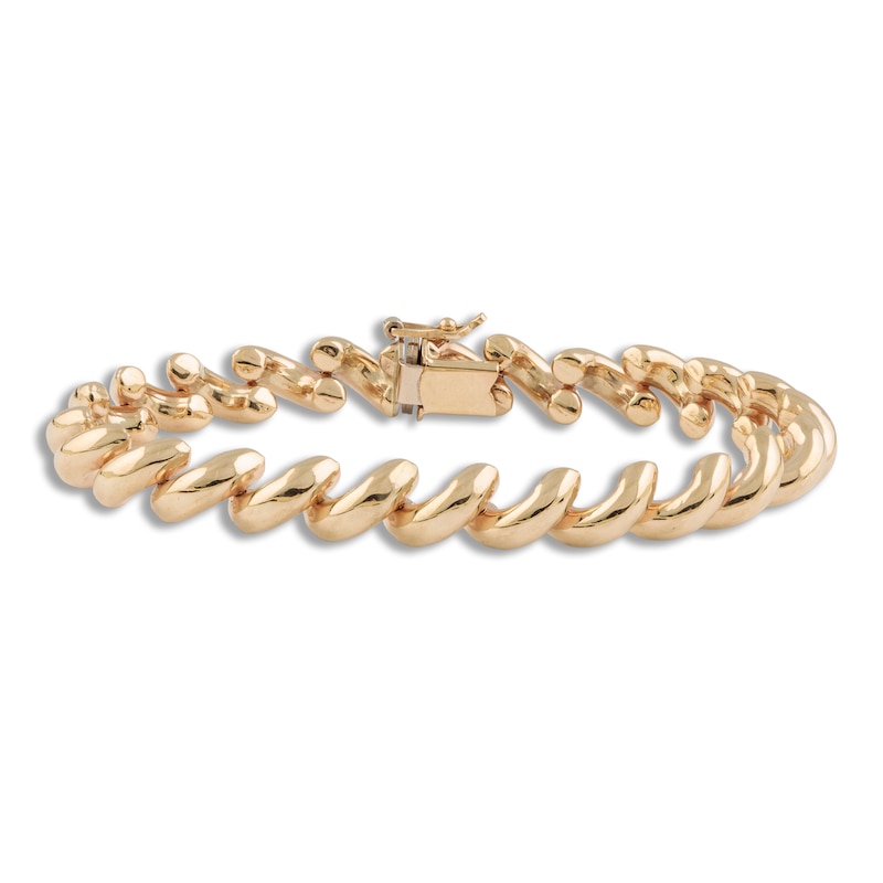 Italia D'Oro High-Polish San Marco Chain Bracelet 14K Yellow Gold 7"