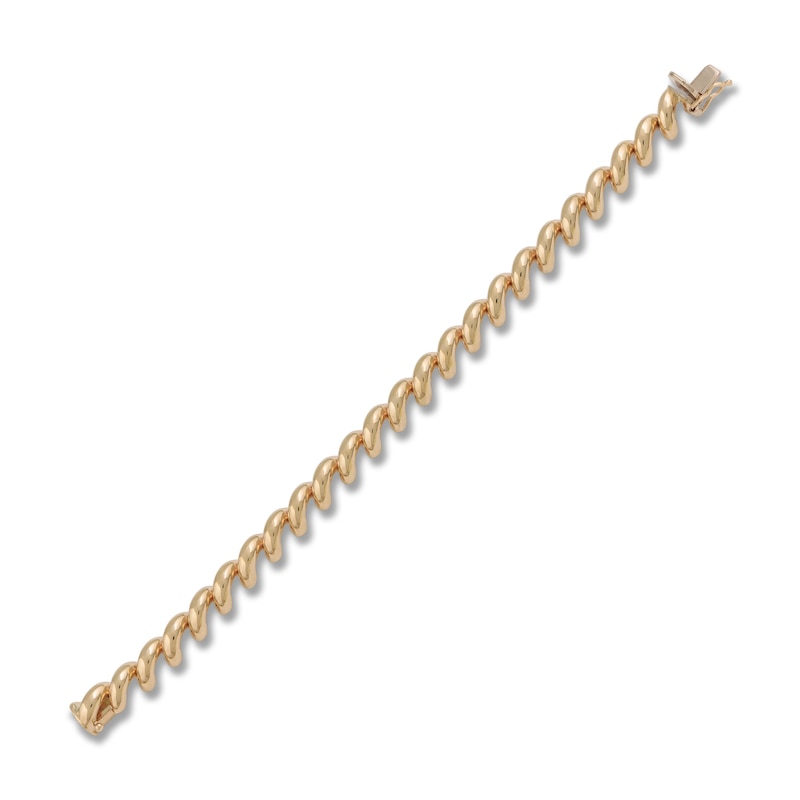 Italia D'Oro High-Polish San Marco Chain Bracelet 14K Yellow Gold 7"