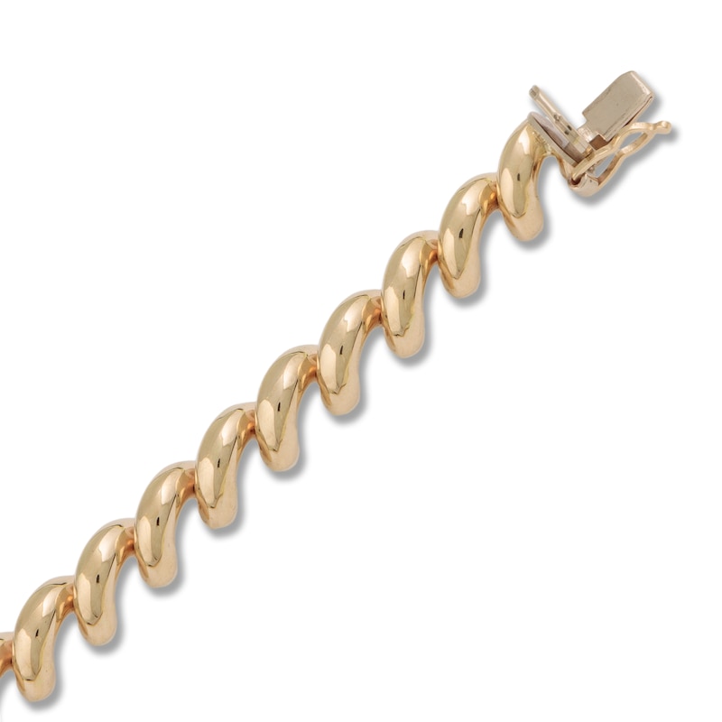 Main Image 3 of Italia D'Oro High-Polish San Marco Chain Bracelet 14K Yellow Gold 7&quot;