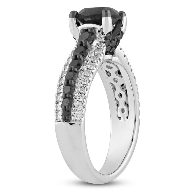 Brilliant Moments Round-Cut Black & White Diamond Engagement Ring 2-1/2 ct tw 14K White Gold