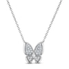 Thumbnail Image 1 of Diamond Pavé Butterfly Necklace 1/4 ct tw Sterling Silver 18&quot;