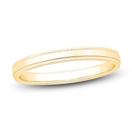 Milgrain Wedding Band 14K Yellow Gold 2.5mm