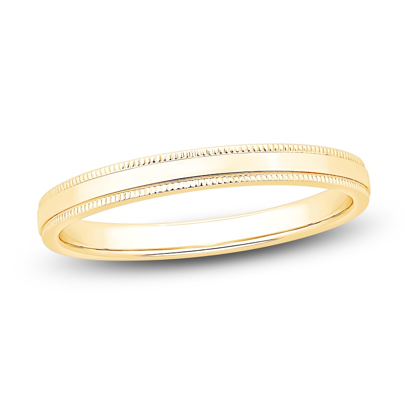 Main Image 1 of Milgrain Wedding Band 14K Yellow Gold 2.5mm