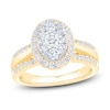 Thumbnail Image 0 of Brilliant Moments Multi-Diamond Oval Halo Engagement Ring 1 ct tw 14K Two-Tone Gold