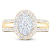 Thumbnail Image 2 of Brilliant Moments Multi-Diamond Oval Halo Engagement Ring 1 ct tw 14K Two-Tone Gold