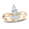 Thumbnail Image 0 of Brilliant Moments Pear-Shaped & Round-Cut Diamond Chevron Engagement Ring 1-1/4 ct tw 14K Yellow Gold