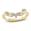 Thumbnail Image 1 of Certified Marquise & Round-Cut Diamond Contour Anniversary Ring 1/3 ct tw 14K Yellow Gold