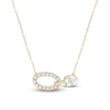 Thumbnail Image 2 of Oval-Cut Lab-Created Diamond Oval Link Necklace 1-1/2 ct tw 14K Yellow Gold 18&quot;