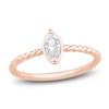 Thumbnail Image 1 of Marquise-Cut Diamond Solitaire Rope Twist Promise Ring 1/8 ct tw 10K Rose Gold (I1/I)