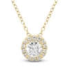 Thumbnail Image 1 of Brilliant Moments Diamond Halo Necklace 1/4 ct tw 14K Yellow Gold 18&quot;