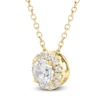 Thumbnail Image 2 of Brilliant Moments Diamond Halo Necklace 1/4 ct tw 14K Yellow Gold 18&quot;