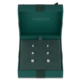 Round-Cut Lab-Created Diamond Solitaire Stud Earrings Gift Set 1-5/8 ct tw 14K White Gold (SI2/F)