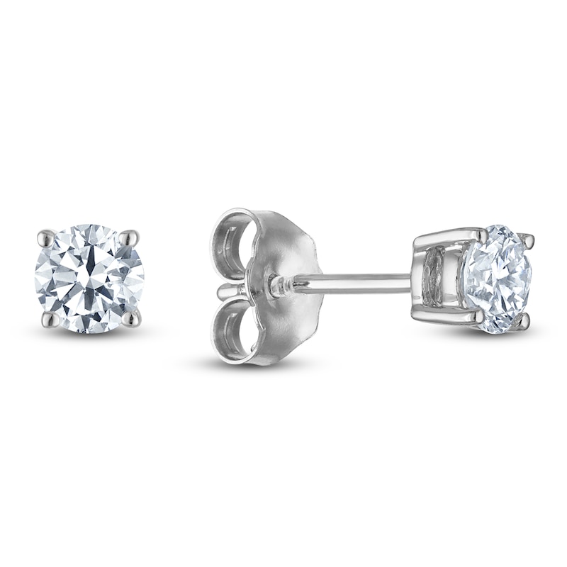 Main Image 3 of Round-Cut Lab-Created Diamond Solitaire Stud Earrings Gift Set 1-5/8 ct tw 14K White Gold (SI2/F)