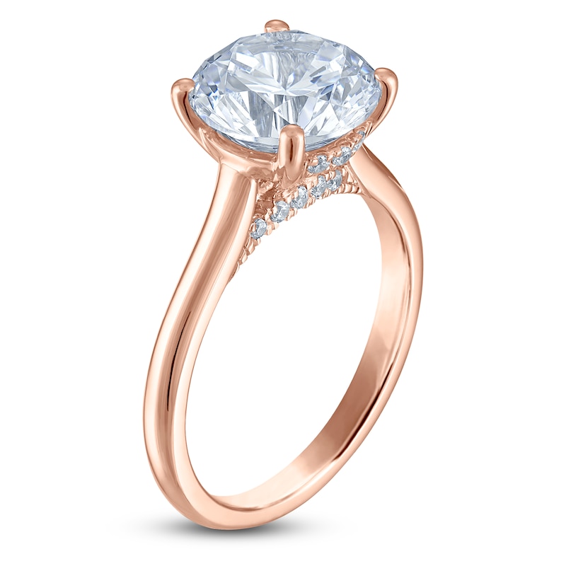 Main Image 2 of Round-Cut Lab-Created Diamond Engagement Ring 3 ct tw 18K Rose Gold (VS2/F)