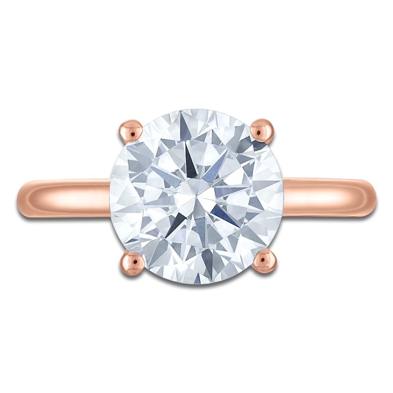 Main Image 3 of Round-Cut Lab-Created Diamond Engagement Ring 3 ct tw 18K Rose Gold (VS2/F)