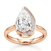 Thumbnail Image 1 of J'Lure Pear Step-Cut Lab-Created Diamond Half-Halo Engagement Ring 3 ct tw 18K Rose Gold