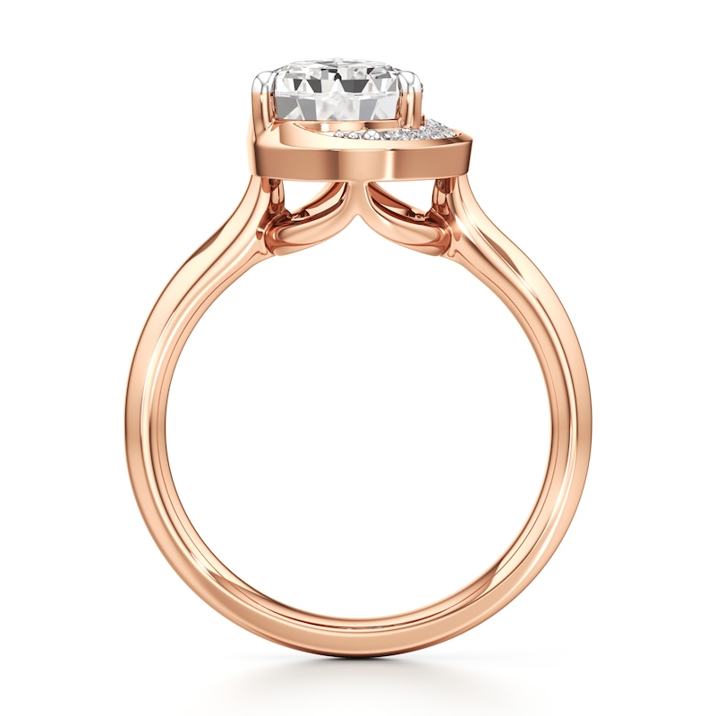 Main Image 2 of J'Lure Pear Step-Cut Lab-Created Diamond Half-Halo Engagement Ring 3 ct tw 18K Rose Gold