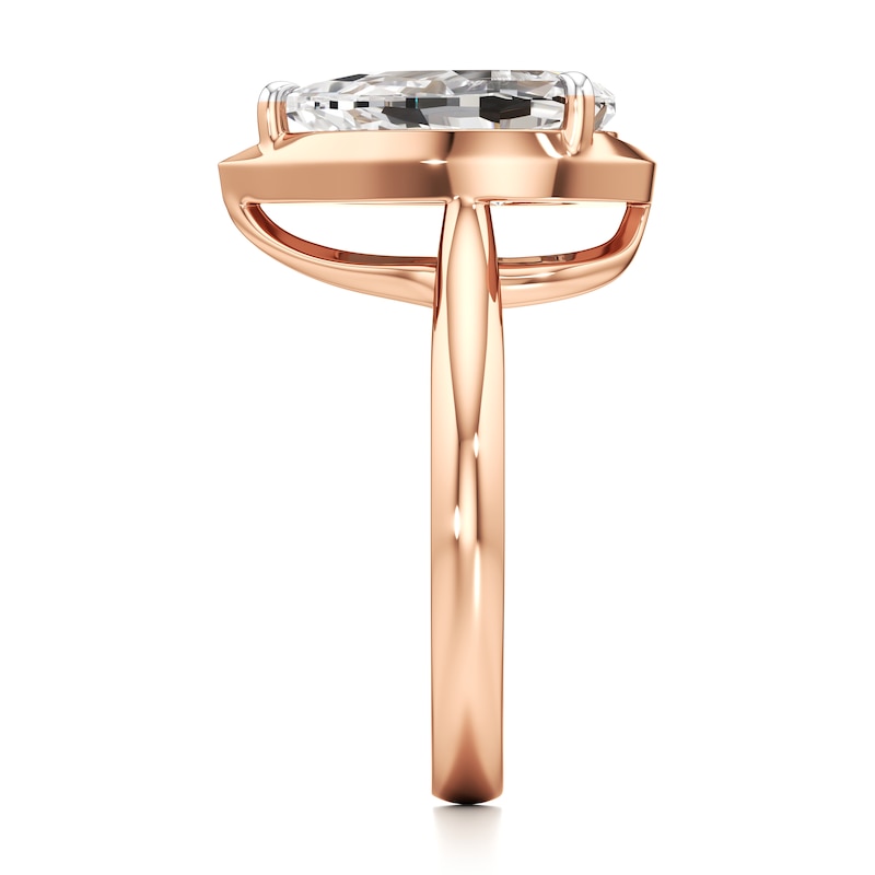 Main Image 3 of J'Lure Pear Step-Cut Lab-Created Diamond Half-Halo Engagement Ring 3 ct tw 18K Rose Gold