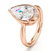 Thumbnail Image 4 of J'Lure Pear Step-Cut Lab-Created Diamond Half-Halo Engagement Ring 3 ct tw 18K Rose Gold