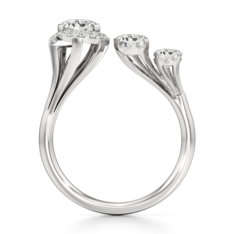 Main Image 2 of J'Lure Pear Step-Cut Lab-Grown Diamond Engagement Ring 2-1/5 ct tw 18K White Gold