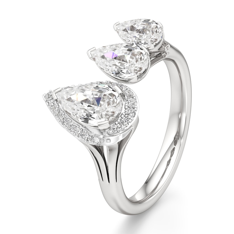 Main Image 4 of J'Lure Pear Step-Cut Lab-Grown Diamond Engagement Ring 2-1/5 ct tw 18K White Gold