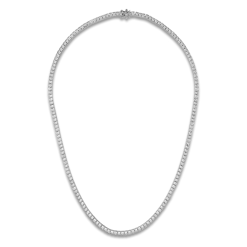 Main Image 2 of 1933 by Esquire Men's Square-Cut Natural White Topaz Necklace Sterling Silver 22&quot;