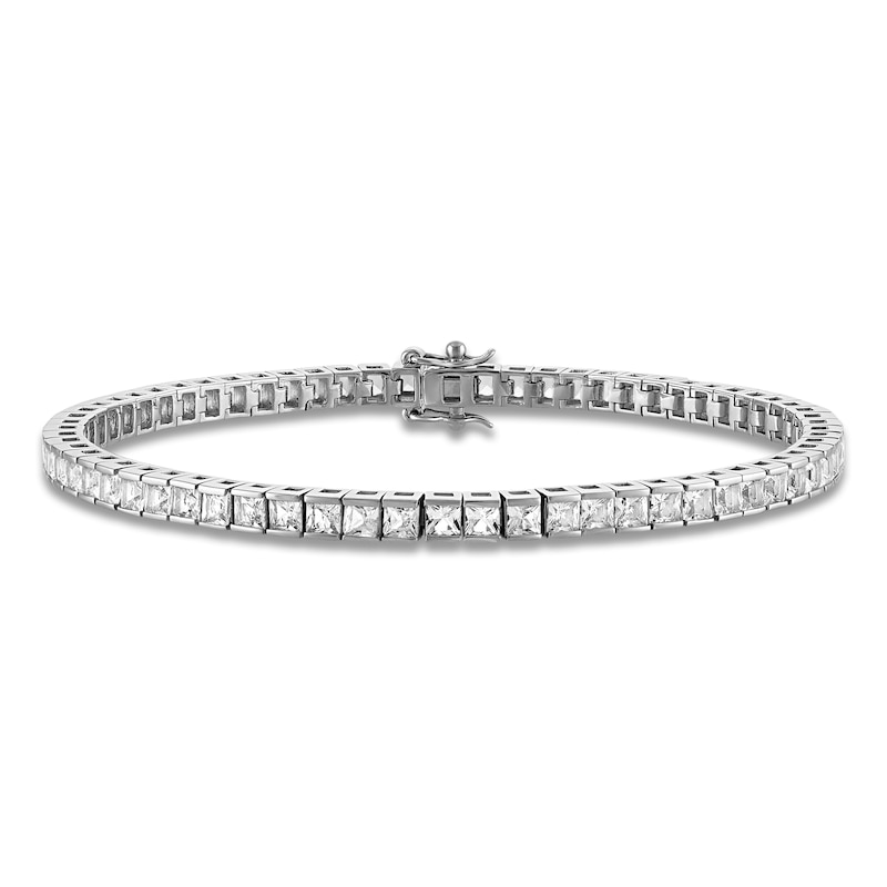 Main Image 1 of 1933 by Esquire Men's Square-Cut Natural White Topaz Bracelet Sterling Silver 8.5&quot;