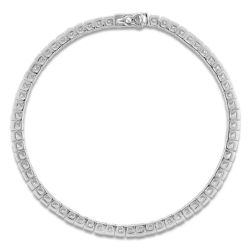 Main Image 2 of 1933 by Esquire Men's Square-Cut Natural White Topaz Bracelet Sterling Silver 8.5&quot;