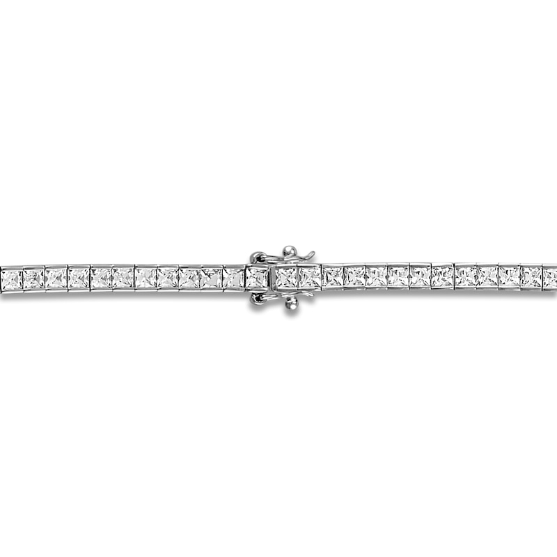 Main Image 4 of 1933 by Esquire Men's Square-Cut Natural White Topaz Bracelet Sterling Silver 8.5&quot;