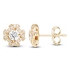 Thumbnail Image 1 of Unspoken Diamond Halo Stud Earrings 1/2 ct tw 14K Yellow Gold