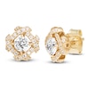 Thumbnail Image 2 of Unspoken Diamond Halo Stud Earrings 1/2 ct tw 14K Yellow Gold