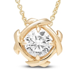 Unspoken Diamond Solitaire Necklace 2 ct tw 14K Yellow Gold 18&quot; (I1/I)