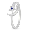 Thumbnail Image 2 of Blue & White Lab-Created Sapphire Moon & Star Ring Sterling Silver