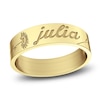 Thumbnail Image 1 of Birth Flower & Name Ring 24K Yellow Gold-Plated Sterling Silver