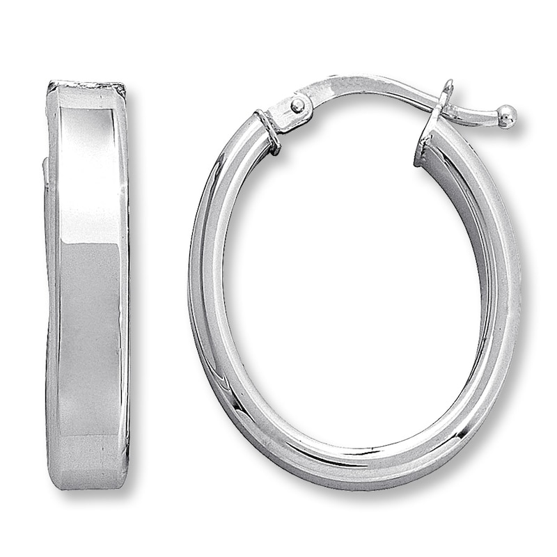 Hoop Earrings  14K White Gold