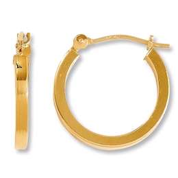 Hoop Earrings 14K Yellow Gold 17mm