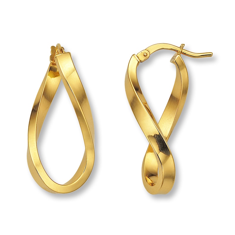 Twisted Hoop Earrings 14K Yellow Gold