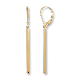 Bar Dangle Earrings 14K Yellow Gold