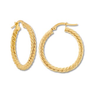 Textured Hoop Earrings 10K Yellow Gold | Jared