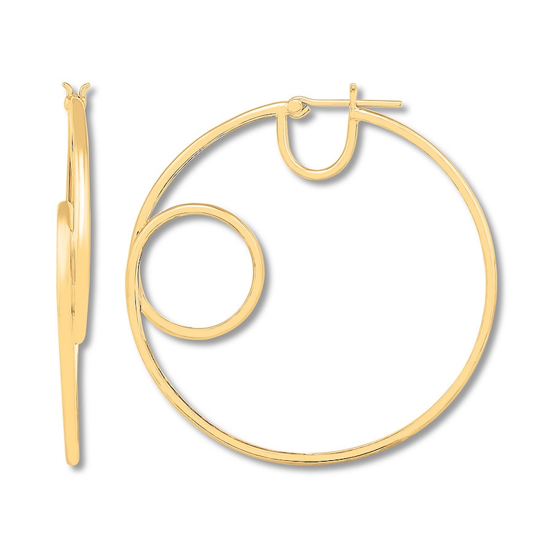 Round 50mm Hoop Earrings 10K Yellow Gold