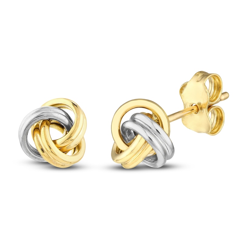 Main Image 2 of Love Knot Earrings 14K Two-Tone Gold