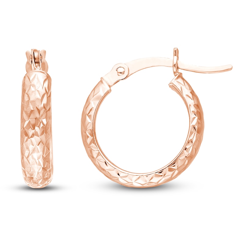 Hoop Earrings 14K Rose Gold 15mm