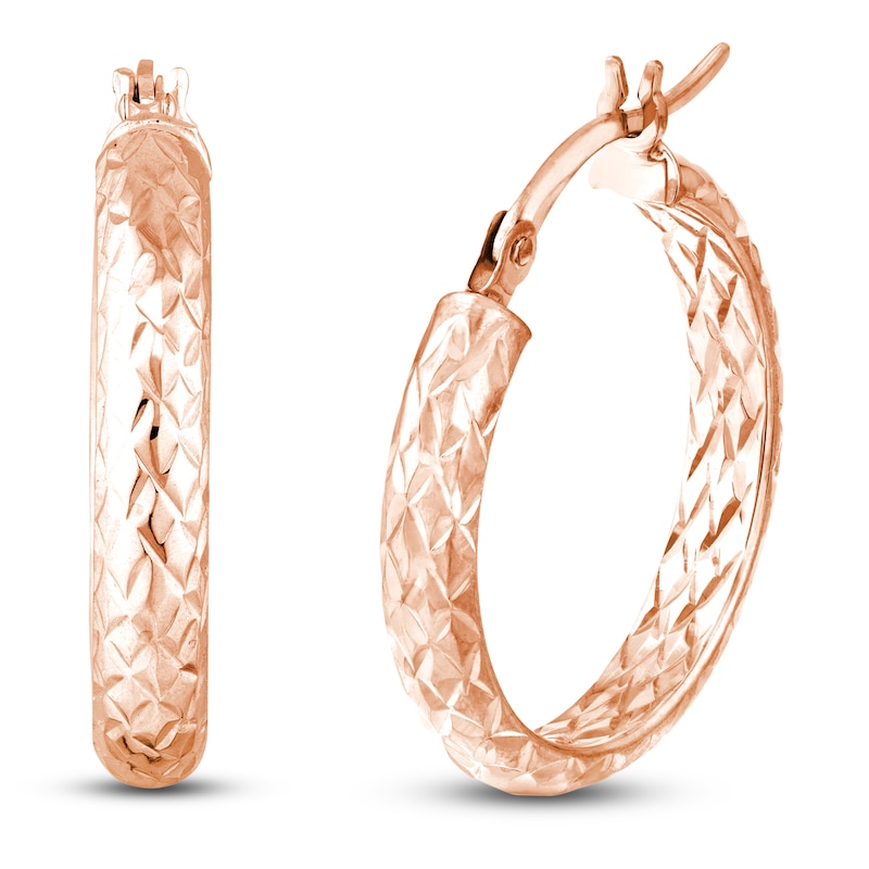 Main Image 2 of Hoop Earrings 14K Rose Gold 20mm