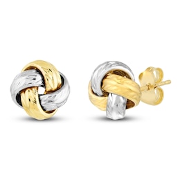 Love Knot Earrings 14K Two-Tone Gold