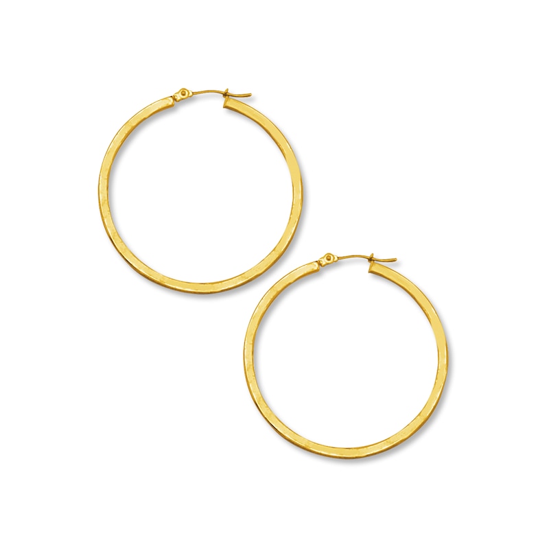 Hoop Earrings 14K Yellow Gold 40mm